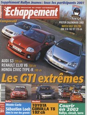ECHAPPEMENT n°414 02/2002 CLIO V6 AUDI S3 CIVIC TYPE R COROLLA TS GOLF GTI/TDI 