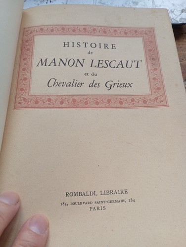 Histoire manon lescaut et - manon,
