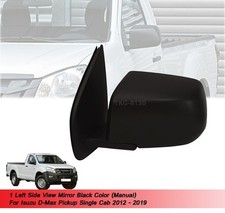 Rétroviseur latéral LH noir manuel compatible Isuzu Dmax Single Cab 2012...