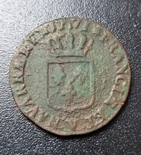 B8008 : Sol à L'écu Louis XV 1771 V Troyes