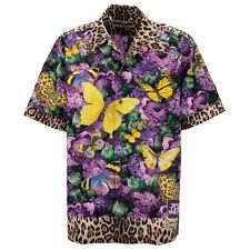 Dolce & Gabbana Dj Khaled Chemise Hawaïenne avec Papillon Léopard Imprimé Violet