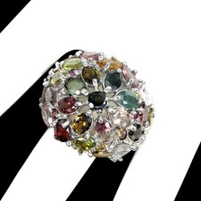 925 bague ovale tourmaline gemme naturelle bijoux taille 7,5