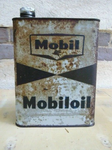 Bidon huile ancien mobil - bidon, d'huile