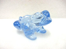 Cendrier en verre bleu décoratif :   Grenouille  