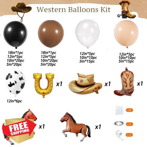 170pc western cowboy balloon - western,