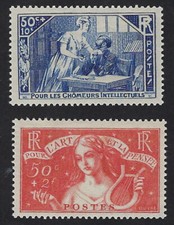 N°307-308 L'art et la pensée,1935, neuf sans trace de charnière (**), superbe