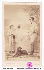 HOMME CHASSEUR AU FUSIL, ENFANT & CHIEN, DOG, CDV DARNAY à MELUN -DD3