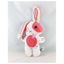 Doudou lapin blanc rose TAPE A