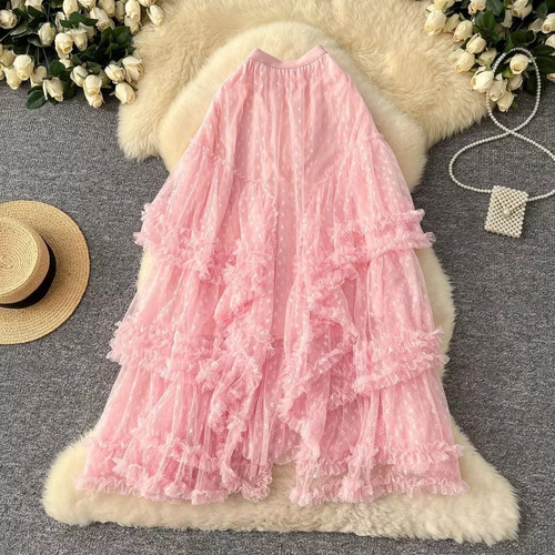 Jupe long tulle rose - jupe, cœurs