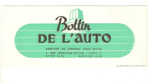 Buvard 1950 bottin - 1950's,
