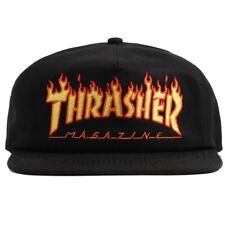 Casquette Snapback Noire Avec Logo Flamme Brodé Thrasher