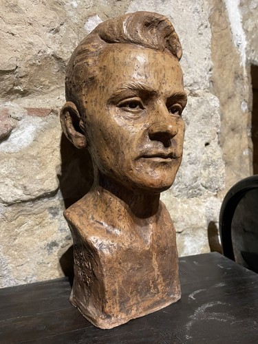 Sculpture buste terre cuite - terre,