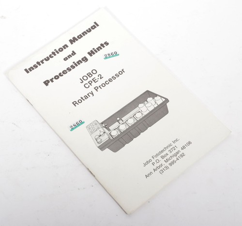 Original jobo cpe2 user - user, manual