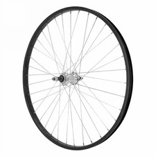 Roue vtt 26" arriere alu m110 noire moy argent alu axe plein roue libre 7-6v.