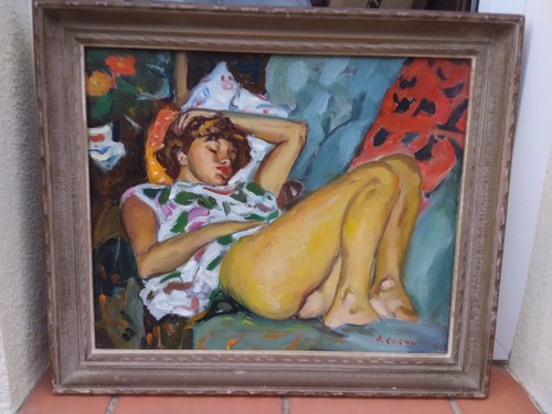 Tableau pierre cornu huile - huile, sur