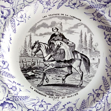 3 assiettes parlantes Gien "