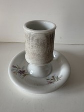 Joli PYROGÈNE Ancien en Porcelaine à Décor de Fleurs Collection Déco