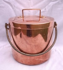 French Dovetailed Tined Copper Lidded Stockpot Caldron 19th C