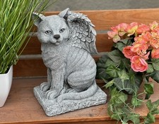 Statuette en pierre ange chat ange pierre tombale fonte de pierre...