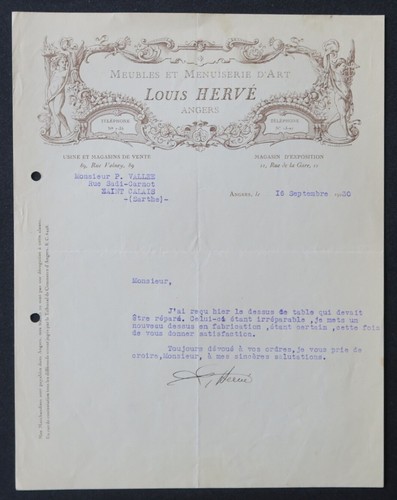 Facture angers 1930 louis - facture,