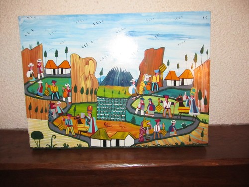 Equateur tableau art naif - tableau,