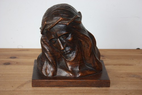 Statue buste ancien bois - ancien,
