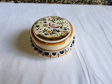 Bonbonnière en faïence Lisieux peinte à la main vide poche artisanal décoration