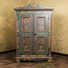 Voglauer Armoire Paysanne Altgrün Anno 1800 la Main Portemanteaux Antique Maison