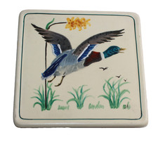 Dessous de plat émaux de Longwy Nemrod canard colvert