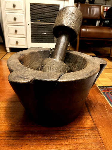 Gros mortier pilon bois - gros,