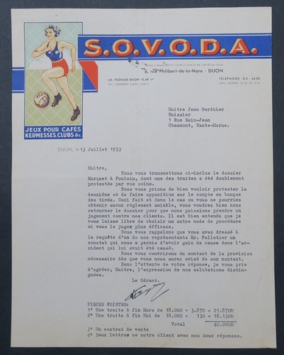 Facture 1953 sovoda jeux - facture,