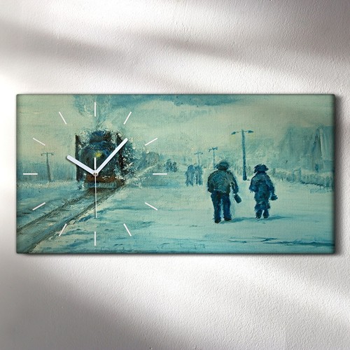 Horloge murale sur toile 60x30