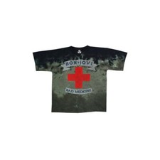 T-shirt Bon Jovi - Bad Medecine [teinture teinture bleu liquide] ; lbbjovi1