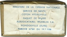 France : Paquet de Coton Hydrophile - Pansement - Service de Santé  - 1958