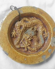 Tuile céramique ancienne Ming Chine c. 1500 Goutou tile dragon ornement 