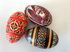 Lot de 3 oeufs d'oie de Paques