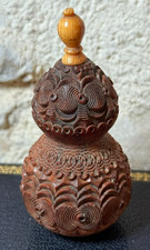 SECOUETTE - TABATIERE NOIX DE COROZO -  Travail de bagnard - XIXème