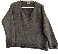 Pull femme extra large gris