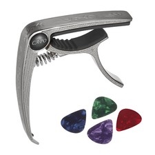 Guitare Capo Aluminium Alliage Noir avec 2 Piques pour Guitare, Basse, 13 Set