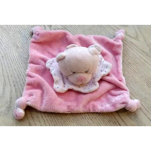 Doudou plat carre - rose, 4