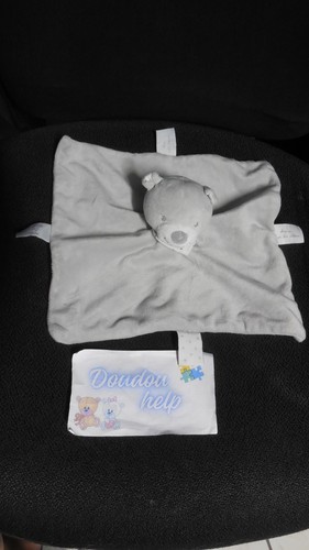 Doudou plat ours gris - doudou,