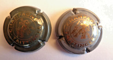 CAPSULES CHAMPAGNE TAITTINGER N° 91  et 92d -gris et or et gris verdâtre et or