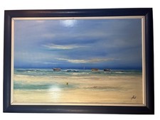 huile sur toile  Plage De