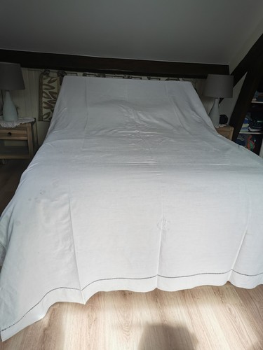 Drap blanc ancien lin - blanc,
