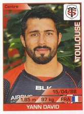 257 YANN DAVID # STADE TOULOUSAIN TOP 14 STICKER PANINI RUGBY 2016