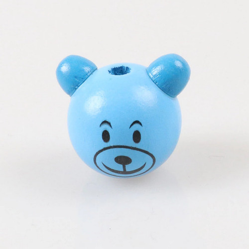 Perle ours bleu 25mm tete - 3d,