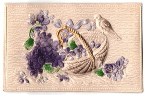 Panier carte postale tissu - carte, en