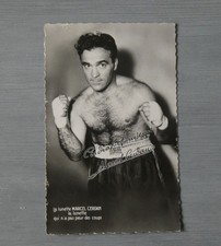 ancienne carte photo publicitaire boxeur Marcel Cerdan