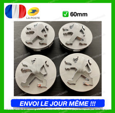 4 X LOGO EMBLÈME Insigne PEUGEOT 60 mm GRIS Cache moyeu jante Centre de roue