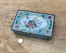 Magnifique Boite Ancienne Émaillée, Fleurs